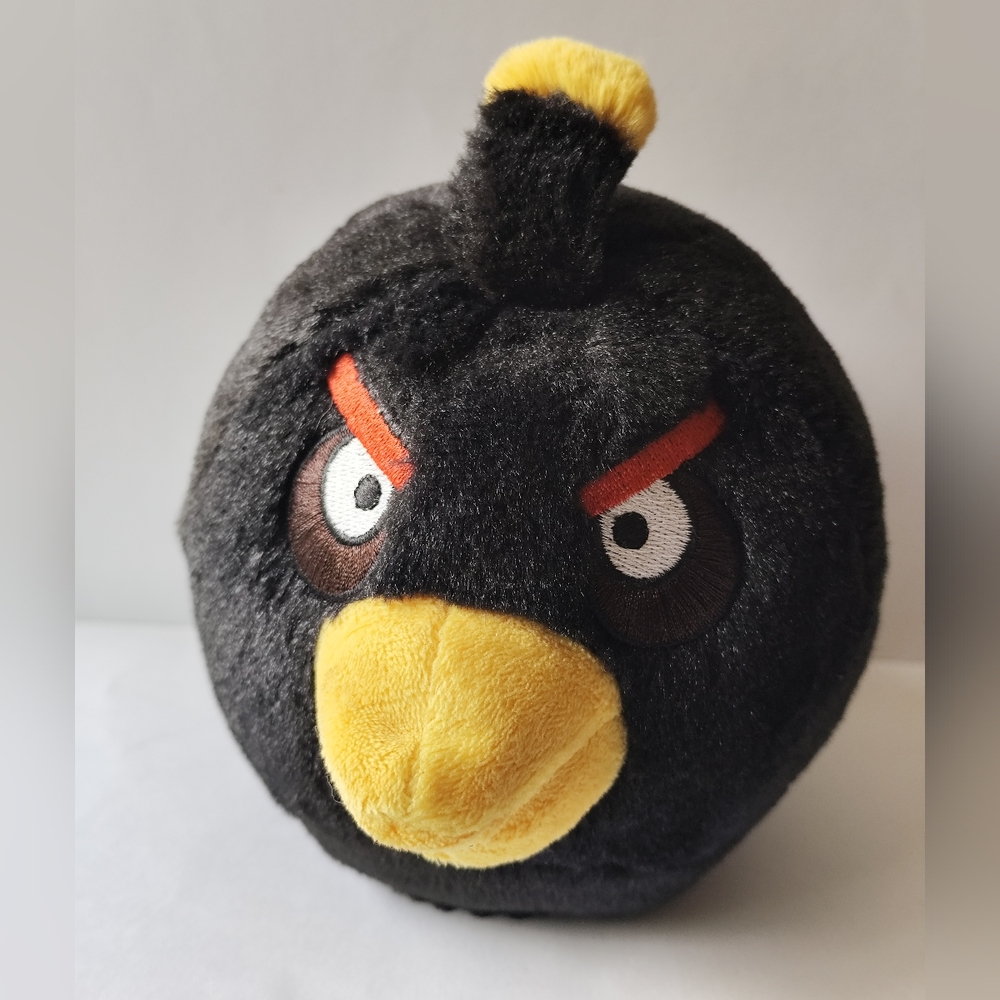 Angry Birds Black Bird Bomb Plush 6" Stuffed Animal 2010 Commonwealth